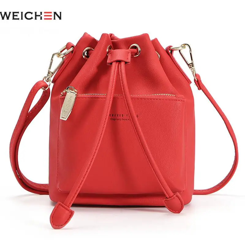 

Weichen Small Bucket Shoulder Bag Women Drawstring Women Crossbody Bag Brand Designer High Quality Female Messenger Bags