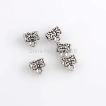 

Free Shipping Wholesale Alloy&Metal Antique Silver Bail Beads Jewelry Findings Fit Charm Bracelets 7x7mm,50Pcs,YTC0162