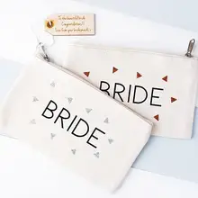 Индивидуальный свадебный подарок для невесты макияж косметички с текстовым ярлыком уникальный подарок для курицы вечерние сумки кошельки дорожные сумки