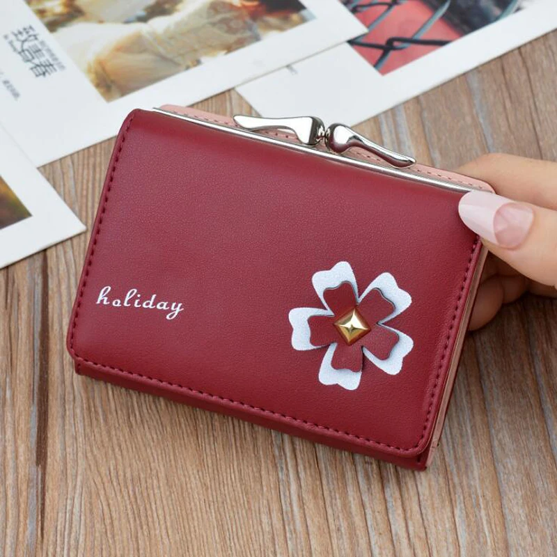 

Fashion Cute Women Wallet Short Style Coin Purse Designer Folded Card Holder High Capacity Money Bag PU Leather Female Carteras