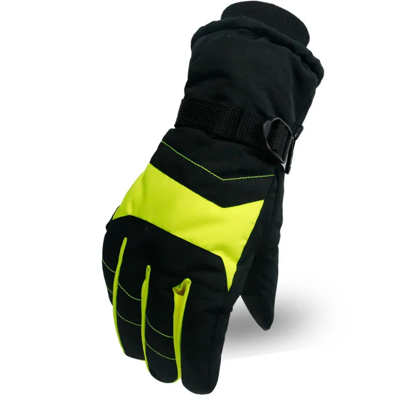 Перчатки для катания на сноуборде, лыжные перчатки для женщин и мужчин, Зимние перчатки для катания на снегоходах, мотоциклах, ветрозащитные водонепроницаемые зимние перчатки унисекс - Цвет: Green 10