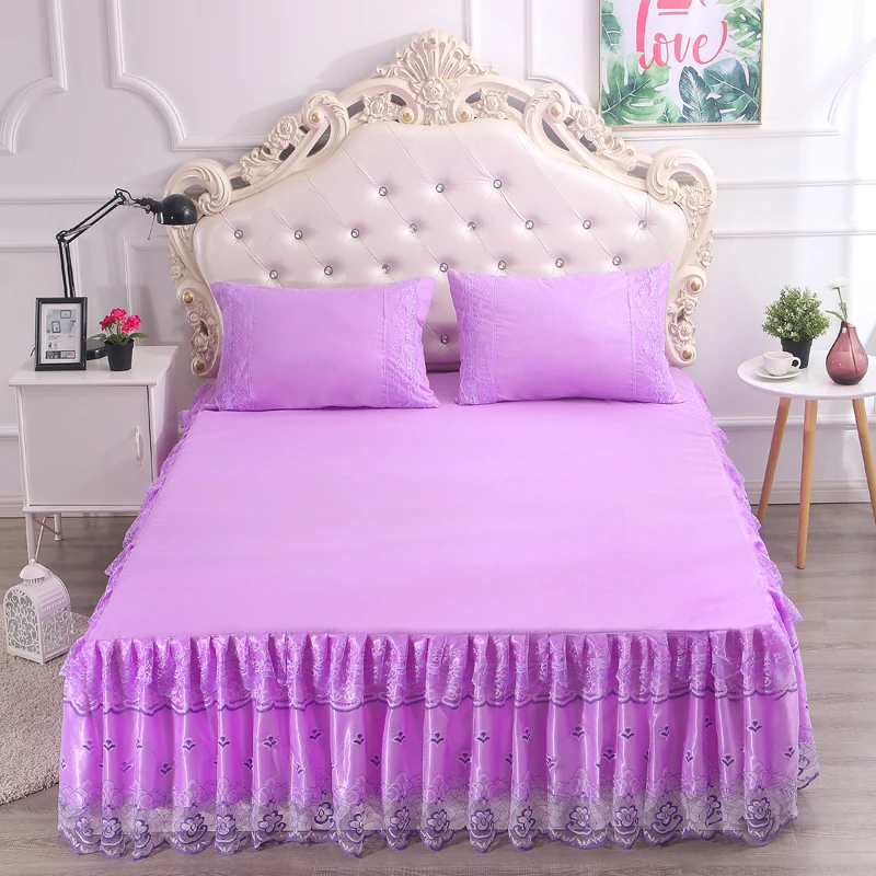 Кружевная кровать юбка наволочки постельное белье комплект принцесса постельные принадлежности простыни покрывало для девочки покрывало# sw - Цвет: -CA-zi