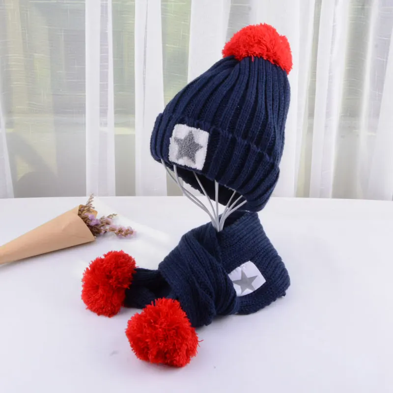  kids hat and scarf set for children winter set for children scarf hat set girls boys scarfs and gloves (3)