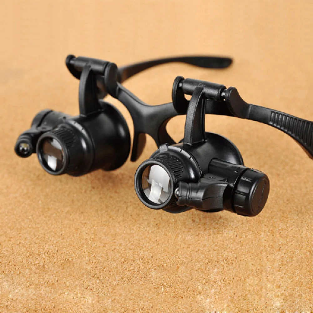 Authenticate Repair Loupes Glasses Style Magnifying 25x with LED Light