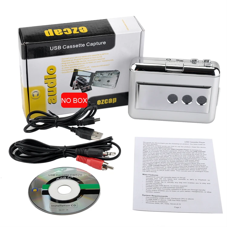 Buy Ezcap 218B USB Audio Capture Old Cassette Tape Converter to MP3 format CD