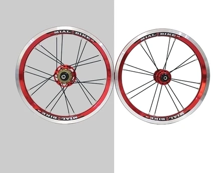 Сверхлегкий 756 г Mialo 14 дюймов складной велосипед колесная BYA412 колеса комплект колес для BMX запчасти - Цвет: Красный