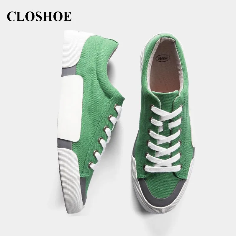 

CLOSHOE Spring New Style Individual Character Canvas Male Shoe Recreational Board Shoe Student Breathable Deodorant Cloth Shoes