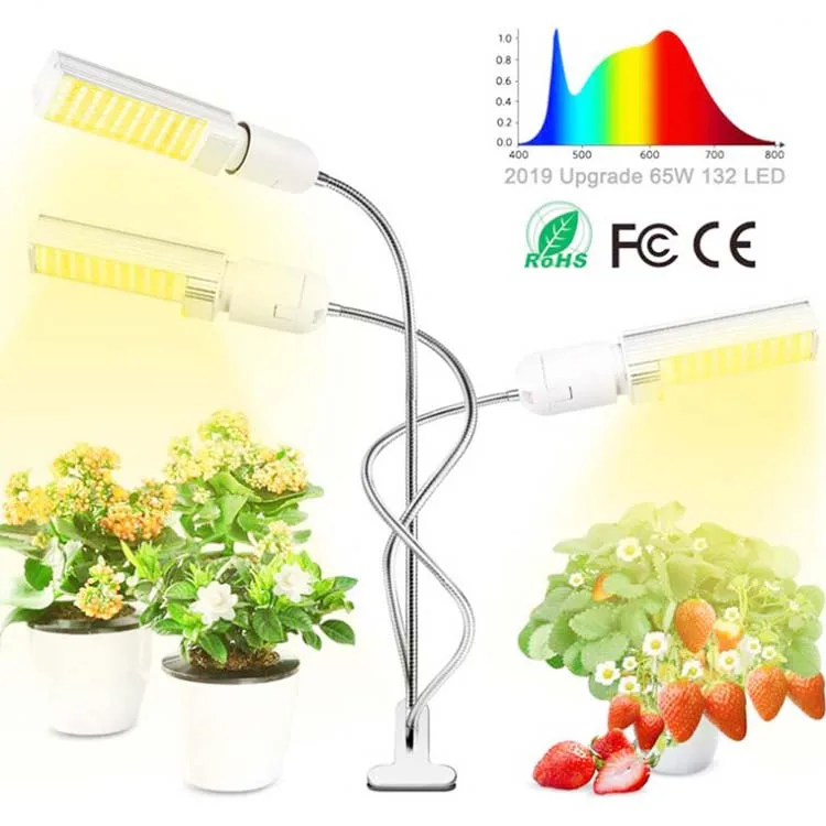 Полный спектр светодиодный светильник для выращивания растений E27 лампа Фито лампа для комнатных цветочных растений Veg Гидропоника система для выращивания тентов - Испускаемый цвет: 3 head 5V usb set