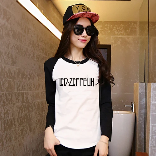 Led Zeppelin Impresión Camisetas Mujer Raglan Manga Larga Camiseta Camiseta de La Muchacha Ropa Hippie Flojo de La Vieja Escuela de Música|long sleeve t-shirt women|t-shirt womenwomen tees - AliExpress