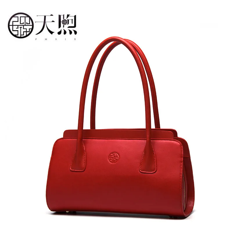 

2019 new cowhide exquisite printed handbag Fashion shoulder messenger bag Designer bag Boston Women's Bag