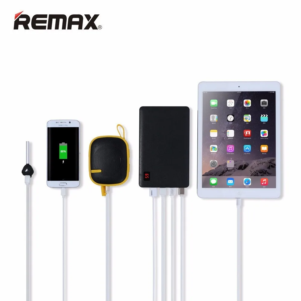 Remax 30000 мАч портативное зарядное устройство, 4 USB выхода, Внешнее зарядное устройство для iPhone X 8 8 plus, для iPad мобильных телефонов