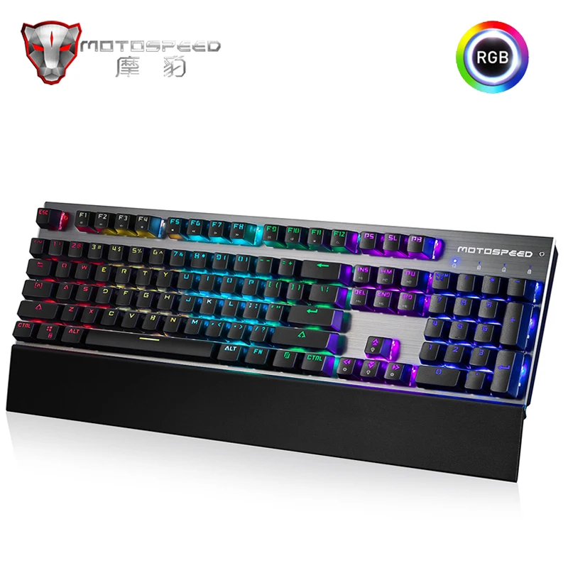 Motospeed CK108 игровая механическая клавиатура с подсветкой RGB светодиодный черный/синий переключатель Проводная клавиатура для компьютера PC gamer