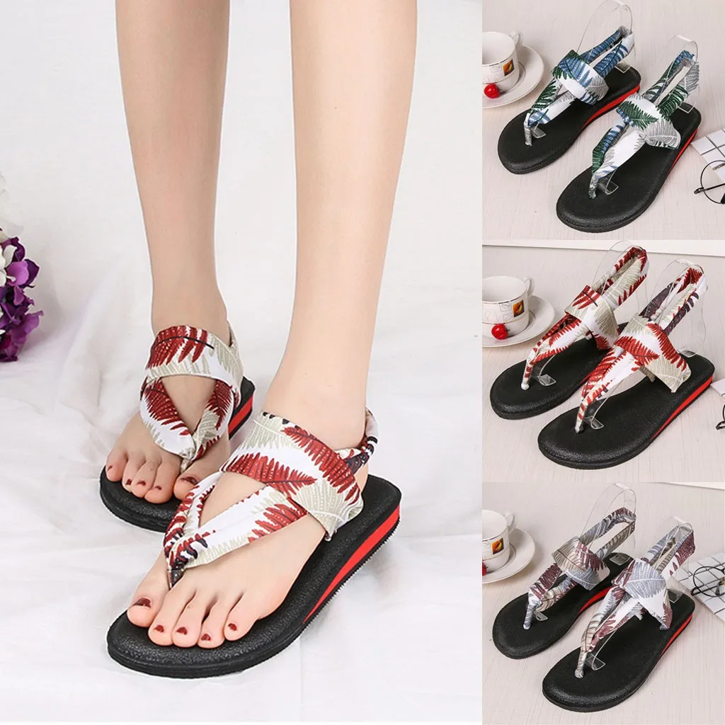 

Women's Yoga Silk Satin Sling Low-Slip Sandals Roman Style Wind Toe Slip-On Round Toe Shoes Open Toe Beach Walk Woman Sandals