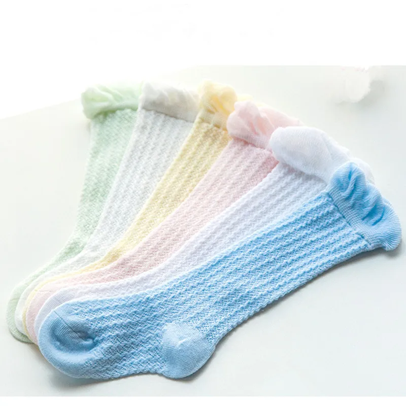 1 Pair Newborn Baby Girl Socks Toddler Baby Cotton Mesh Breathable Socks Infant Non slip Baby