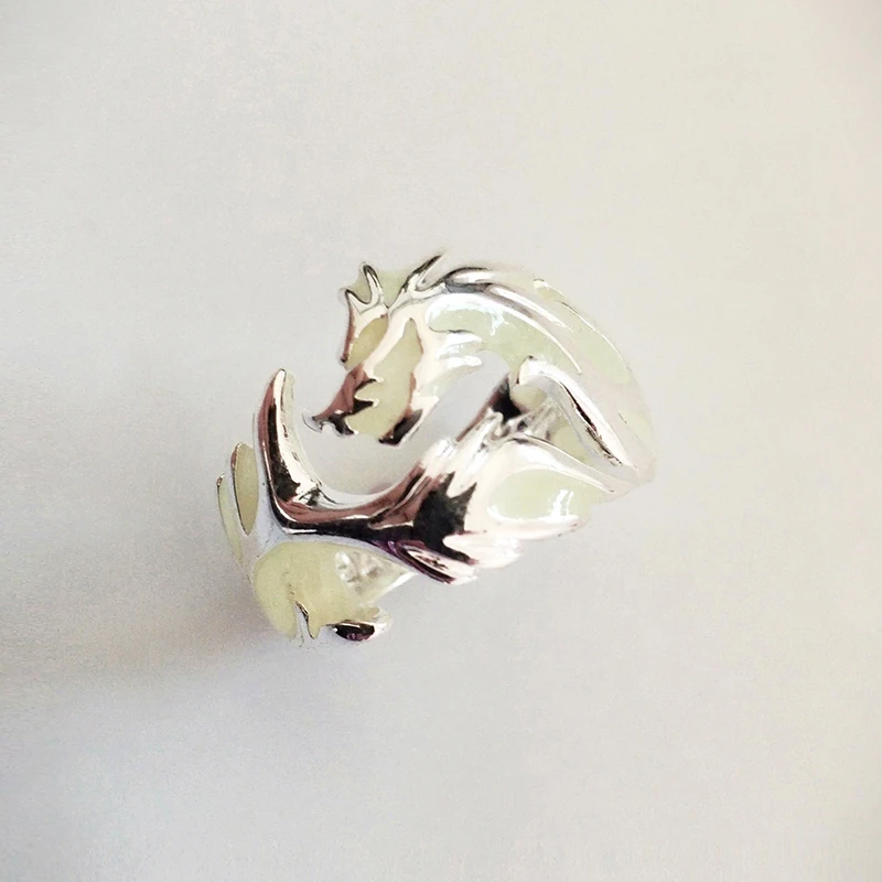 Luminous Glowing In The Dark Moon Dragon Ring for Men Adjustable size Noctilucent Night Light Jewelry - Image 6