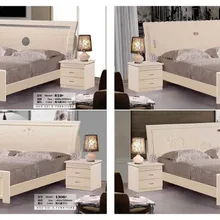 Твердая деревянная кровать модная резная кожаная французская мебель для спальни большой размер HC00116