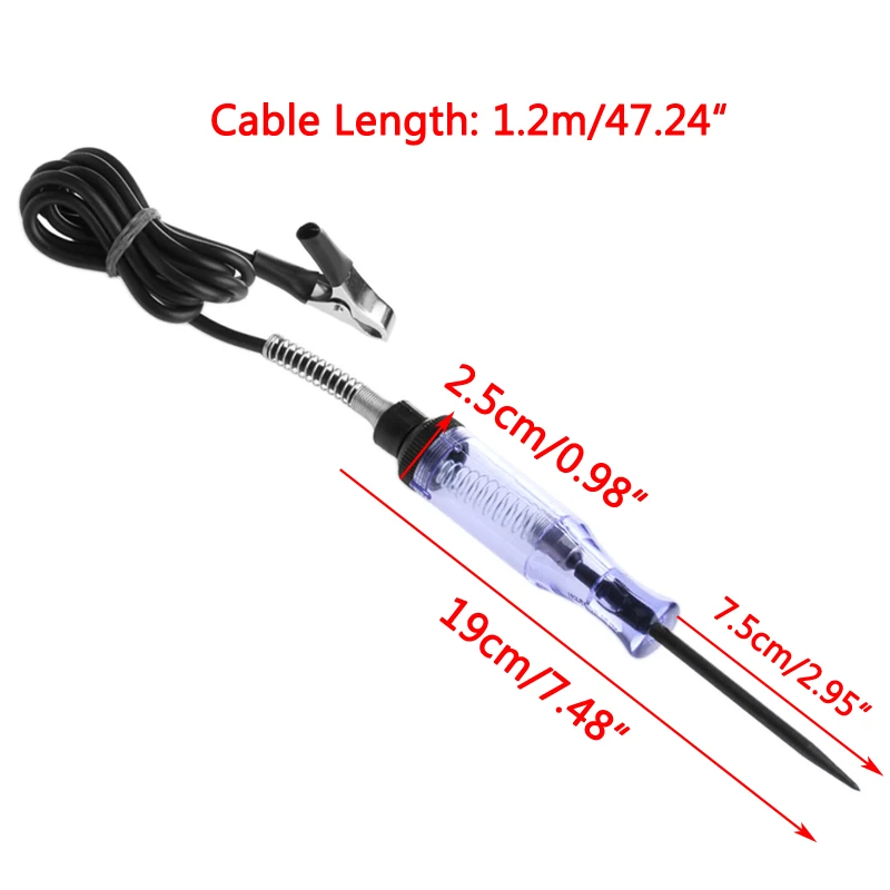 Car-Styling Car Circuit Tester For long 6V-24V System Probe Continuity Test Light