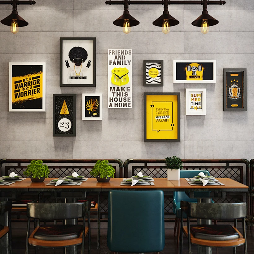 SUFEILE Solid Wood Combination Photo Frame Bar Restaurant, Personalized