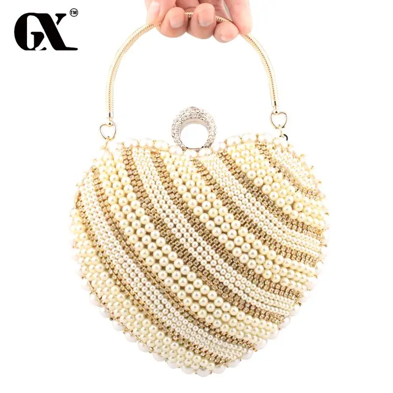 

GX 2016 New Clutch & Wedding Bag Heart Love Bag luxury Handbags Women Bags Designer Party Handbags