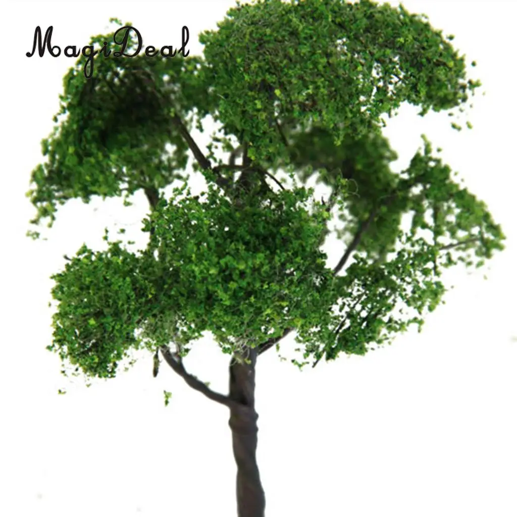 MagiDeal 1Pc 12cm Scenery Street Railway Railroad GreenScene Landscape Model Elm Tree for House Park Garden Layout Child Toy