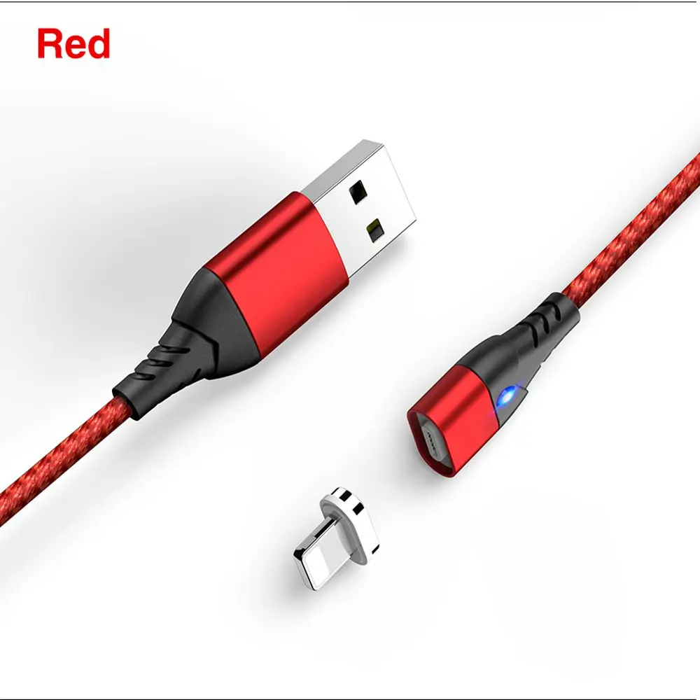 KISSCASE Магнитный Micro USB кабель для iPhone samsung type-c кабель зарядная зарядка магнит Зарядное устройство USB Магнитный зарядный кабель - Цвет: Red single line