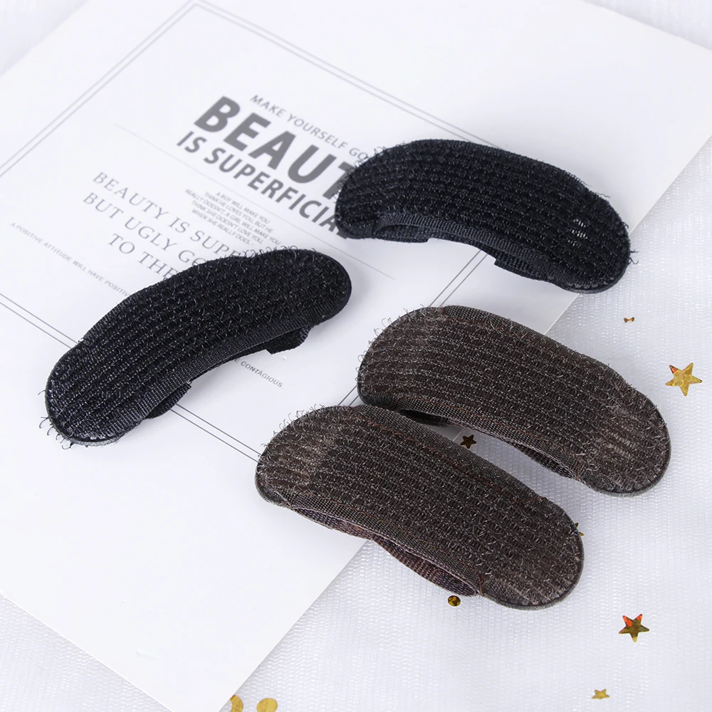 2PCS Breathable Bangs Mat Hair Clips Black Coffee Princess Hair Tool Set Bump It Up Volume Base Hair Inserts Invisible Hair Pins