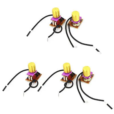 

220V 1-3A Adjustable Lamp Light Control Dimmable Dimmer Switch Gold Tone 5pcs