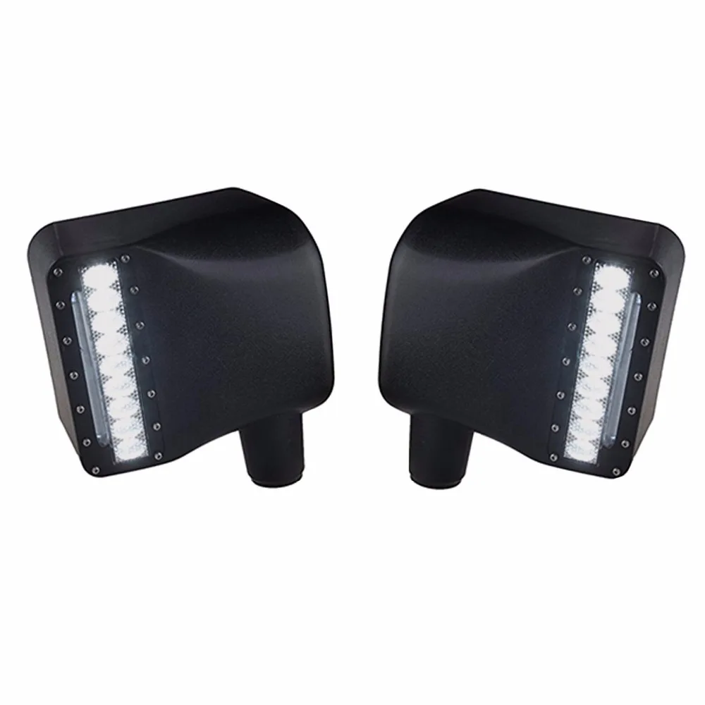  Marloo White LED Light Clear Lens Sidelight Rear view Side Mirror Housing W/ Yellow Turn Signal Lig - 32842590287