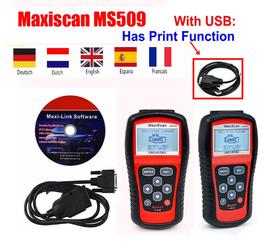 Maxiscan Ms509 Auto Car Scanner Obdii/eobd Obd2 Auto Code Reader Work ...