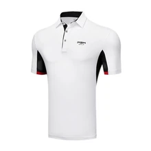 Мужская рубашка для гольфа с коротким рукавом, дышащая одежда для гольфа, мужская спортивная одежда для гольфа, спортивная одежда с отложным воротником, быстросохнущая спортивная одежда