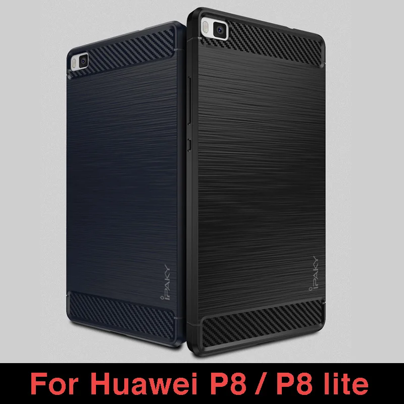 

huawei p8 lite case Original iPaky Carbon Fiber Texture Brushed Soft Silicone TPU Back Phone Cover For huawei p8 / p8 lite cases