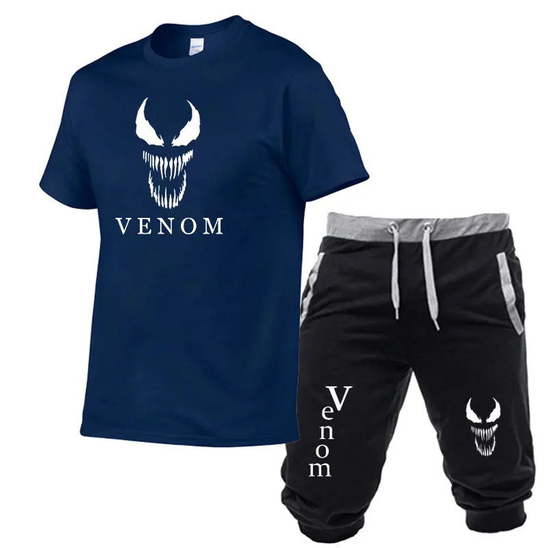 Мужские повседневные футболки Venom и шорты джоггеры мужские Just Break Модная японская