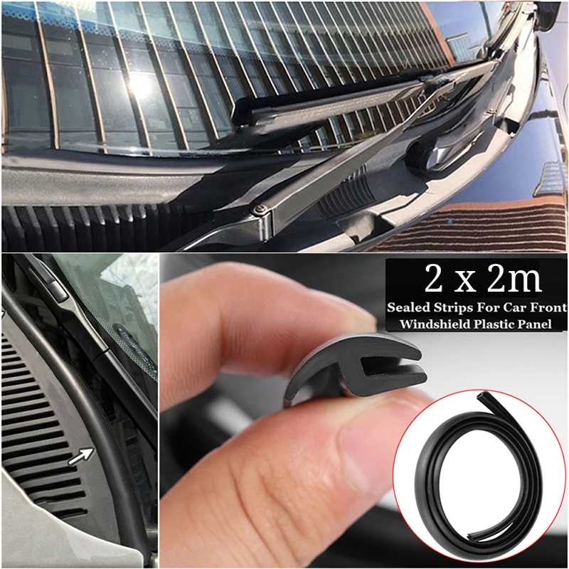 

2PCS 2M Car Front Rear Windshield Sunroof Window Rubber Sealed Strips Trim Seal Front Rear Windshield Protector Moldings Sticker