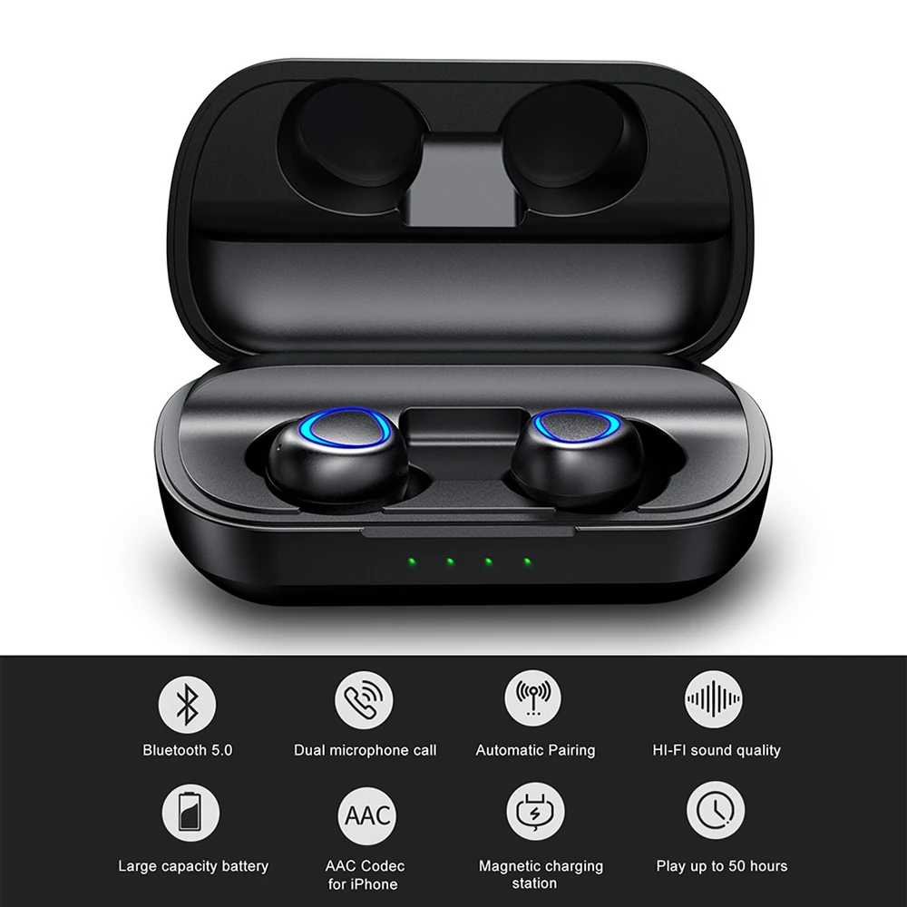 Настоящие Беспроводные Bluetooth 5 0 наушники спортивные водонепроницаемые стерео