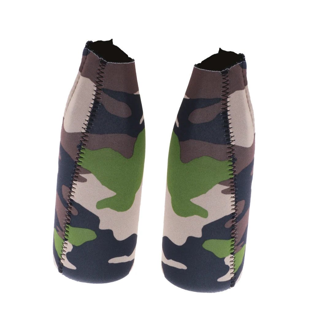 Neoprene Beer Bottle Cooler Sleeve with Zipper (Camouflage 2-Pack)