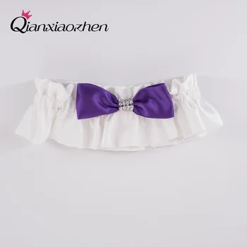 

Qianxiaozhen Purple Bow Satin Wedding Garter Bridal Garter Wedding Supplies Wedding Accessories Decoration Cesta Boda