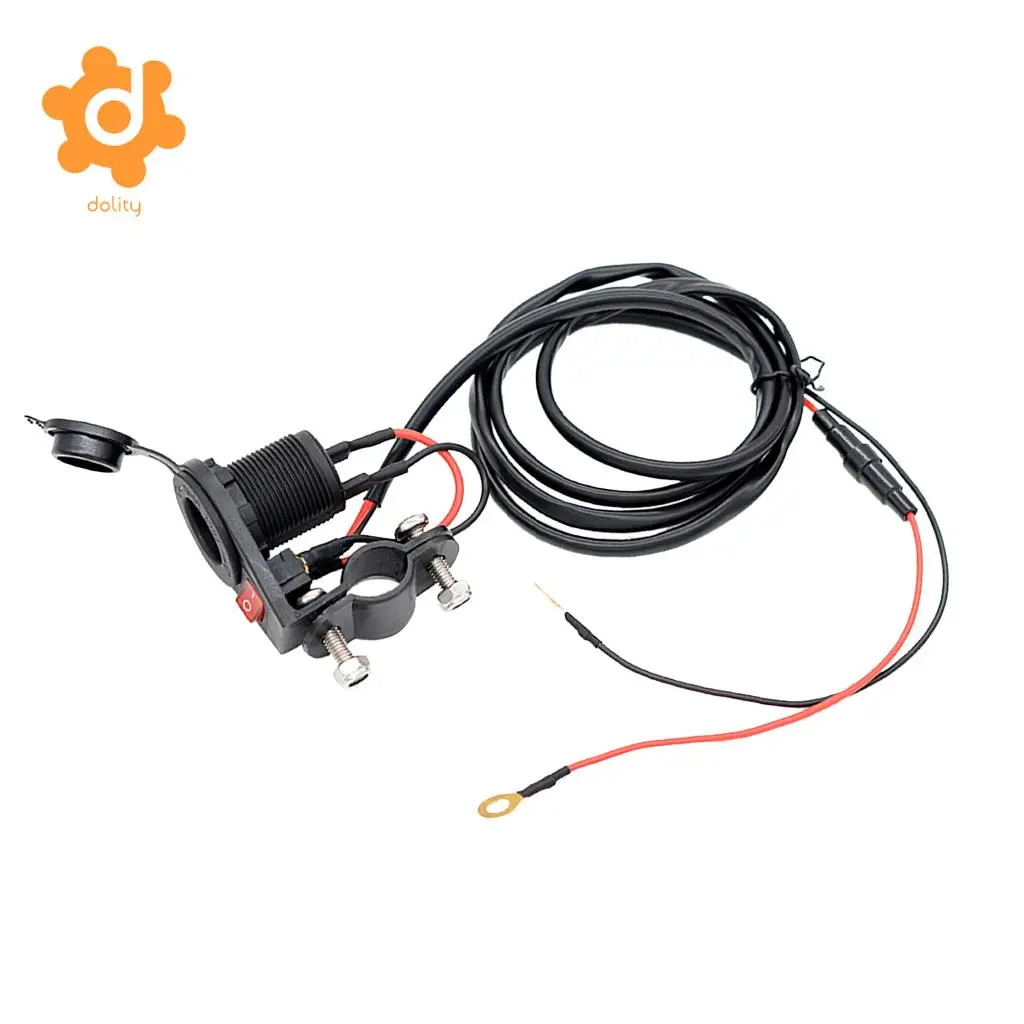 Universal Motorcycle Car Cigarette Lighter Power Socket with On Off Switch