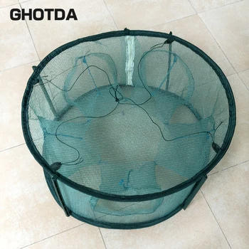 

Fish Trap Cage Fishing Net Circular Shape Automatically open 5/6/7 Hole Precision Workmanship