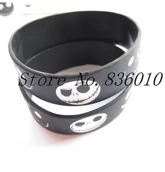 

Hot Sale 50 pcs Nightmare Before Christmas Filled In Color Bracelet Creative Silicone Bracelets & Bangles Gift Y-100