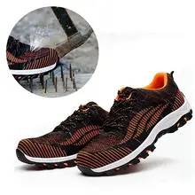 Для мужчин/Женская защитная обувь со стальным носком Нескользящие Anti-pierce дышащая сетка Легкие Промышленные конструкции Спортивная