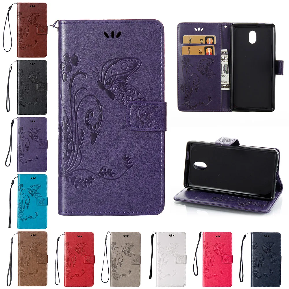 

Flip Case for Nokia3 TA-1032 TA-1020 Case Phone Leather Cover for Nokia 3 Global Dual TA 1032 Butterfly Wallet Silicone Cases