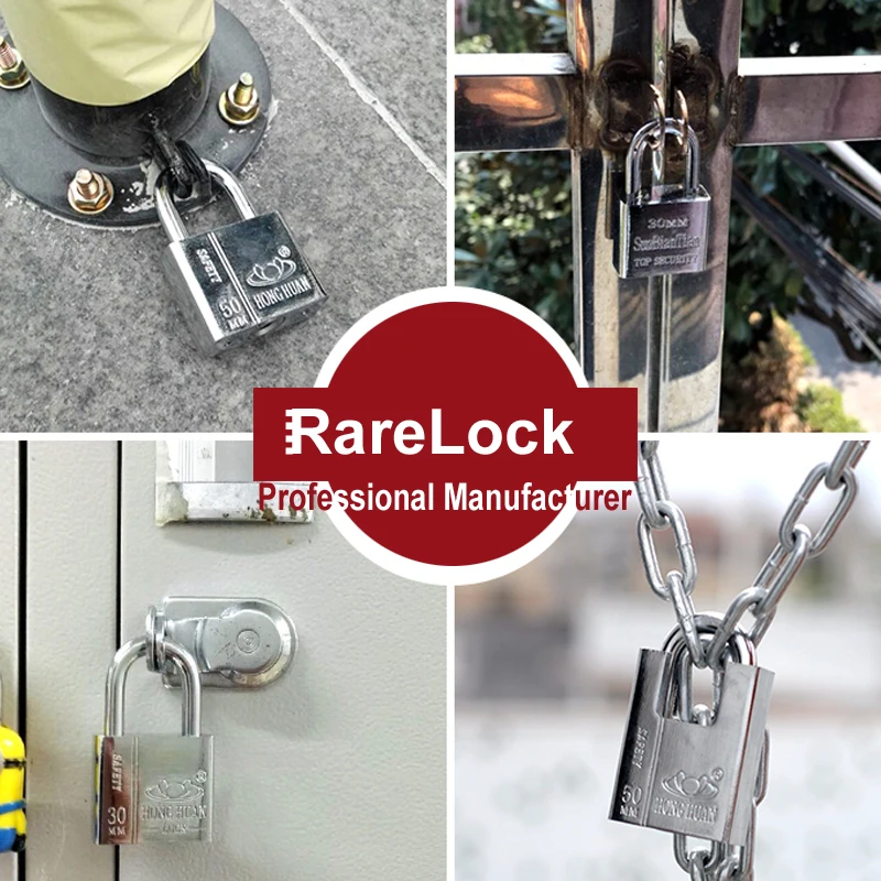 

Rarelock Steel Padlock for Garden Gate Home Door Car Security Bike Motor Anti theaf Gym Locker Outdoors Cabinet Mail Box MS538hh