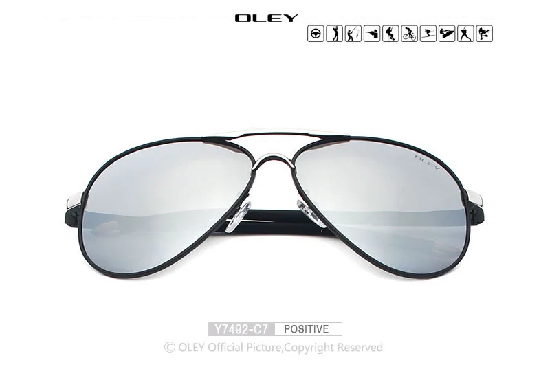 OLEY, унисекс, поляризационные солнцезащитные очки, мужские, фирменный дизайн, женские, для вождения, солнцезащитные очки, покрытие, очки, lunetes de soleil pour hommes - Цвет линз: Y7492 C7 BOX