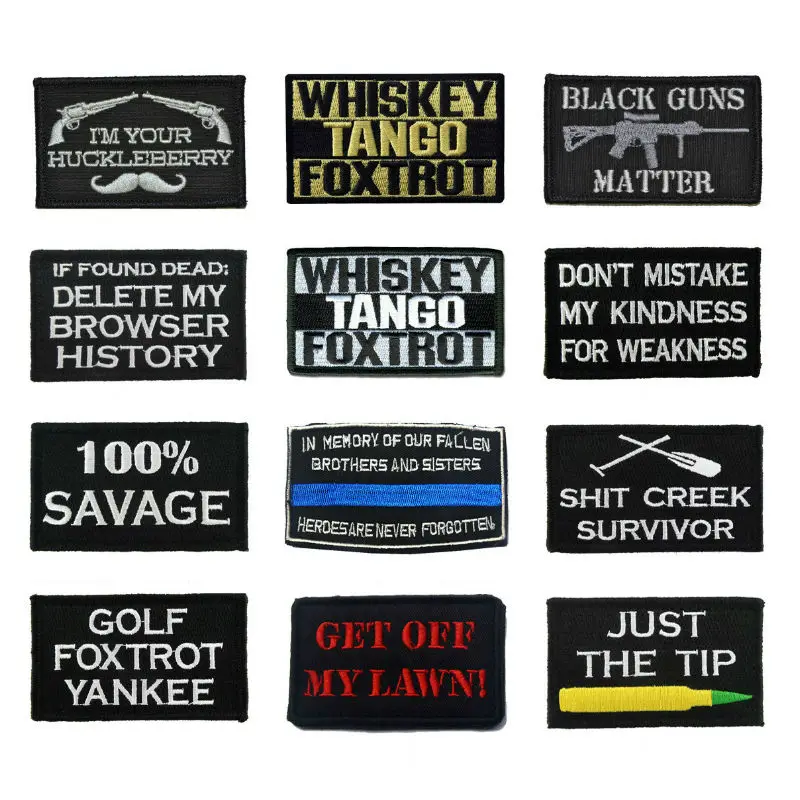 

Logo Embroidery Badge Fashion Embroidered Hook & Loop Badges Military Tactical Armband Patch Patches For Clothing Backpack Cap