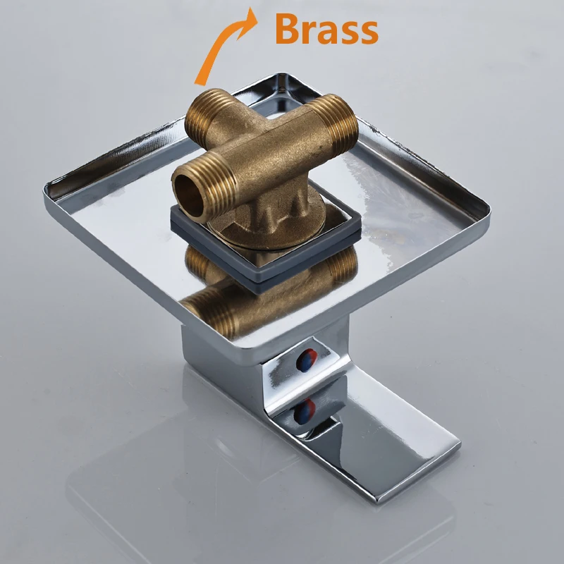 POIQIHY 1 способ хромированная отделка душевые клапаны одна ручка для душа контрольный клапан квадратная пластина Смеситель латунный корпус