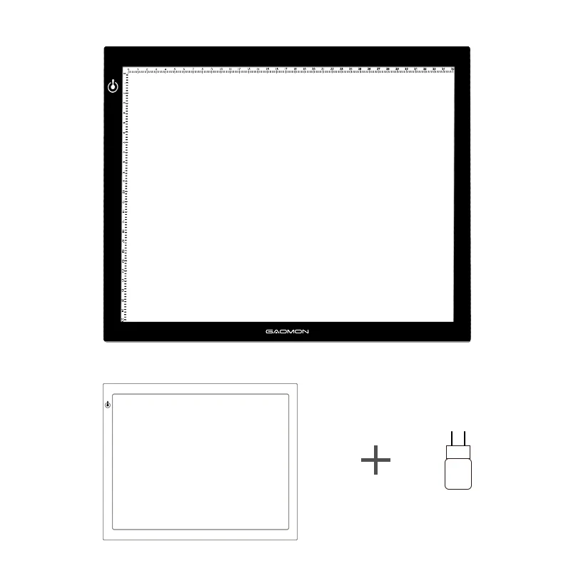 

New GAOMON GB4 LED Light Box 5MM Ultrathin Light Pad USB Art Tracing Board for Sketch and Copy with EU Adapter