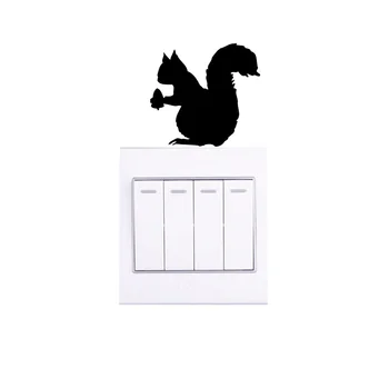 

Cute Squirrel Hold A Pinecone Styling Vinyl Switch Sticker Funny Wall Stickers For Kids Rooms 2WS0351