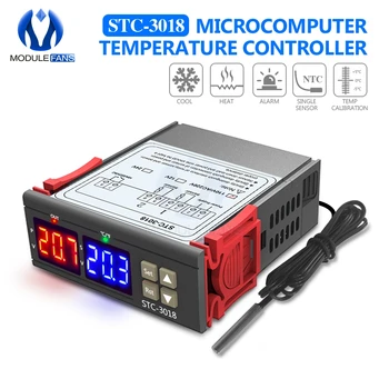 

10A Dual Digital LED Temperature Controller C/F Celsius Fahrenheit Thermostat Thermoregulator Incubator Relay Heating Cooling
