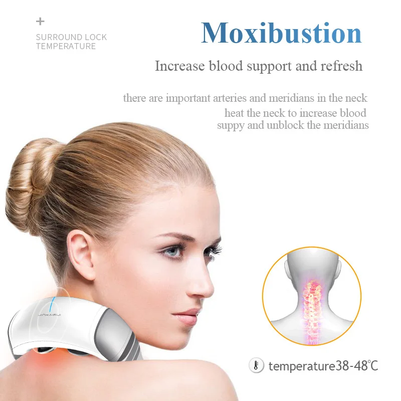 Cervical Neck Massager vibration pulse physiotherapy instrument household electronic tens machine massage neck pain relief