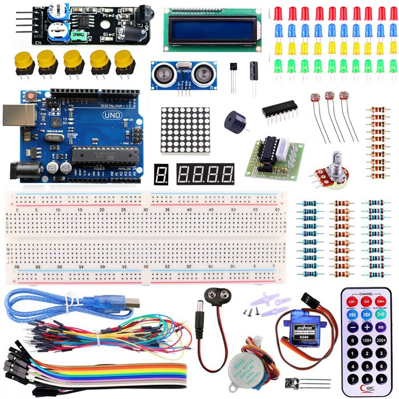 Стартовый набор базовый Обучающий UnO R3 Комплект для Arduino Модернизированный